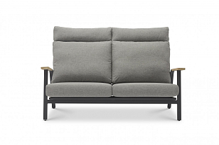 Диван двухместный с подушками Brafritid Malmo антрацит, серый для дачи Диван двухместный с подушками Brafritid Malmo антрацит, серый, садовая мебель