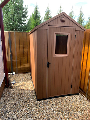Пластиковый сарай Keter Darwin 4х6 коричневый для сада и загородного дома Пластиковый сарай Keter Darwin 4х6 коричневый, уличное оборудование