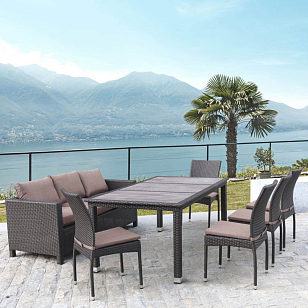 Комплект садовой мебели Lite Gallarate brown для дачи Комплект садовой мебели Lite Gallarate brown, садовая мебель