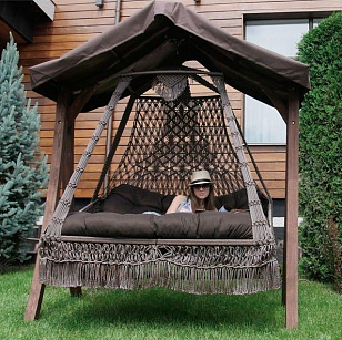 Подвесные плетеные качели Lite Seara для дачи Подвесные плетеные качели Lite Seara, садовая мебель
