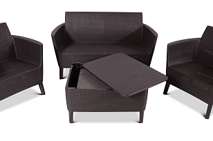 Лаунж зона Keter Salemo set серый для дачи Лаунж зона Keter Salemo set серый, садовая мебель