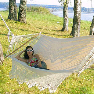 Гамак двухместный Lite Tulip белый для отдыха за городом Гамак двухместный Lite Tulip белый для хобби и пикника