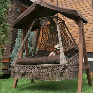 Подвесные плетеные качели Lite Seara для дачи Подвесные плетеные качели Lite Seara, садовая мебель