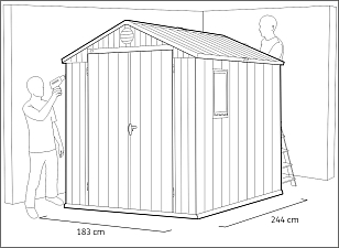 Пластиковый сарай Keter Darwin 6х8 серый для сада и загородного дома Пластиковый сарай Keter Darwin 6х8 серый, уличное оборудование