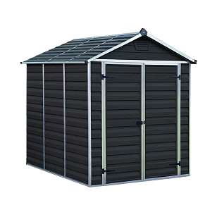Cарай из поликарбоната Palram Skylight 6x8 Dark Grey для сада и загородного дома Cарай из поликарбоната Palram Skylight 6x8 Dark Grey, уличное оборудование