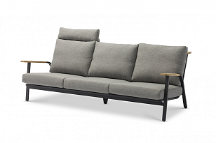 Диван трехместный с подушками Brafritid Malmo антрацит, серый для дачи Диван трехместный с подушками Brafritid Malmo антрацит, серый, садовая мебель