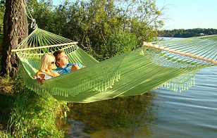 Гамак двухместный Lite Tulip зеленый для отдыха за городом Гамак двухместный Lite Tulip зеленый для хобби и пикника