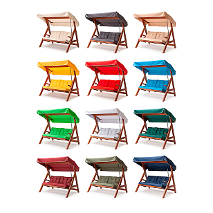 Качели двухместные Lite Paris с бежевыми подушками для дачи Качели двухместные Lite Paris с бежевыми подушками, садовая мебель