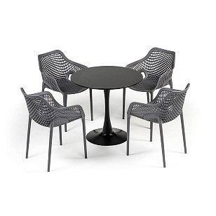 Обеденная группа 4SIS Беллини на 4 персоны, цвет темно-серый для дачи Обеденная группа 4SIS Беллини на 4 персоны, цвет темно-серый, садовая мебель