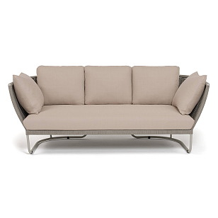 Диван 4SIS Фиджи 3-местный, каркас светло-серый муар, роуп серый меланж, ткань Mossle бежевая для дачи Диван 4SIS Фиджи 3-местный, каркас светло-серый муар, роуп серый меланж, ткань Mossle бежевая, садовая мебель