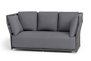 Диван 4SIS трехместный Лугано, темно-серый муар, роуп темно-серый, ткань темно-серая для дачи Диван 4SIS трехместный Лугано, темно-серый муар, роуп темно-серый, ткань темно-серая, садовая мебель
