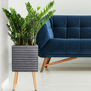 Кашпо Idealist Lite Таун Куб напольное с подставкой 37 Цвет: черный для сада и загородного дома Кашпо Idealist Lite Таун Куб напольное с подставкой 37 Цвет: черный, уличное оборудование