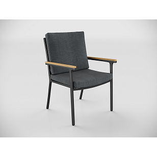 Обеденная зона Gardenini Premium Bella 280 Карбон / Темно-серый со стульями Premium Calma S для дачи Обеденная зона Gardenini Premium Bella 280 Карбон / Темно-серый со стульями Premium Calma S, садовая мебель