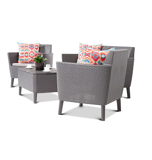 Лаунж зона Keter Salemo balcony set капучино для дачи Лаунж зона Keter Salemo balcony set капучино, садовая мебель