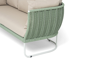 Диван 4SIS Фиджи 3-местный, каркас светло-серый муар, роуп зеленый, ткань Mossle бежевая для дачи Диван 4SIS Фиджи 3-местный, каркас светло-серый муар, роуп зеленый, ткань Mossle бежевая, садовая мебель