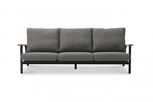 Диван трехместный с подушками Brafritid Malmo антрацит, серый для дачи Диван трехместный с подушками Brafritid Malmo антрацит, серый, садовая мебель