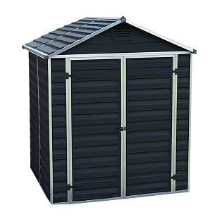 Cарай из поликарбоната Palram Skylight 6x5 Dark Grey для сада и загородного дома Cарай из поликарбоната Palram Skylight 6x5 Dark Grey, уличное оборудование