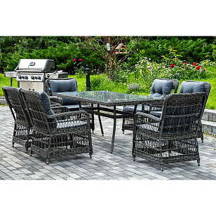 Обеденная группа 4SIS Цесена Цвет: графит для дачи Обеденная группа 4SIS Цесена Цвет: графит, садовая мебель