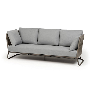 Диван 4SIS Багамы 3-местный, каркас бежево-серый муар, роуп серо-коричневый, ткань светло-серая для дачи Диван 4SIS Багамы 3-местный, каркас бежево-серый муар, роуп серо-коричневый, ткань светло-серая, садовая мебель