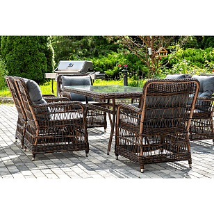 Обеденная группа 4SIS Цесена Цвет: коричневый для дачи Обеденная группа 4SIS Цесена Цвет: коричневый, садовая мебель