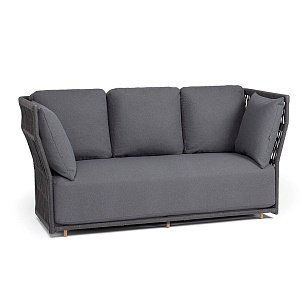 Диван 4SIS трехместный Лугано, темно-серый муар, роуп темно-серый, ткань темно-серая для дачи Диван 4SIS трехместный Лугано, темно-серый муар, роуп темно-серый, ткань темно-серая, садовая мебель