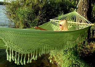 Гамак двухместный Lite Tulip зеленый для отдыха за городом Гамак двухместный Lite Tulip зеленый для хобби и пикника