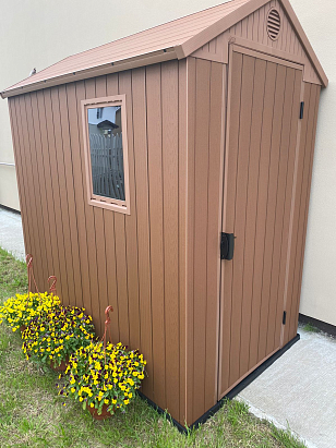 Пластиковый сарай Keter Darwin 4х6 коричневый для сада и загородного дома Пластиковый сарай Keter Darwin 4х6 коричневый, уличное оборудование