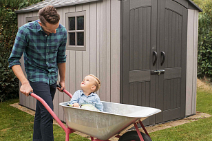 Пластиковый сарай Lifetime WoodLook 7 х 9.5 для сада и загородного дома Пластиковый сарай Lifetime WoodLook 7 х 9.5, уличное оборудование