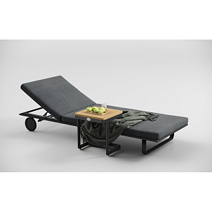 Шезлонг Gardenini Premium Hacienda Карбон / Темно-серый для дачи Шезлонг Gardenini Premium Hacienda Карбон / Темно-серый, садовая мебель