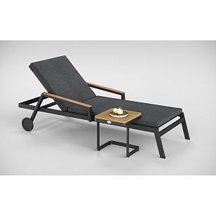 Шезлонг Gardenini Premium Sogno S Карбон / Темно-серый для дачи Шезлонг Gardenini Premium Sogno S Карбон / Темно-серый, садовая мебель