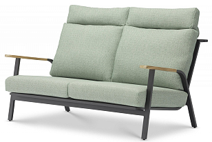 Диван двухместный с подушками Brafritid Malmo антрацит, мята для дачи Диван двухместный с подушками Brafritid Malmo антрацит, мята, садовая мебель