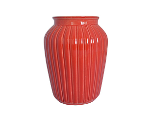 Ваза "Ребристая" Дымов Керамика 2 л Цвет: красный для дачи Ваза "Ребристая" Дымов Керамика 2 л Цвет: красный, товары для загородного дома