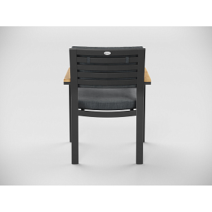 Обеденная зона Gardenini Premium Primavera Карбон / Темно-серый со стульями Bella для дачи Обеденная зона Gardenini Premium Primavera Карбон / Темно-серый со стульями Bella, садовая мебель