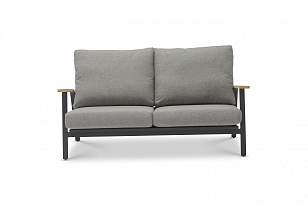 Диван двухместный с подушками Brafritid Malmo антрацит, серый для дачи Диван двухместный с подушками Brafritid Malmo антрацит, серый, садовая мебель