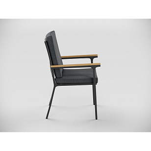 Обеденная зона Gardenini Premium Bella 280 Карбон / Темно-серый со стульями Premium Calma S для дачи Обеденная зона Gardenini Premium Bella 280 Карбон / Темно-серый со стульями Premium Calma S, садовая мебель