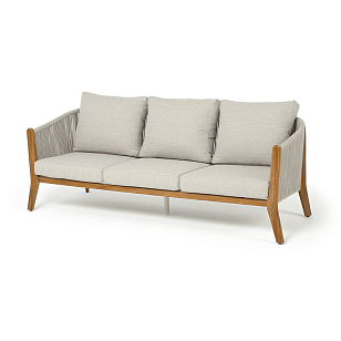 Диван 4SIS Сидней 3-местный, каркас бежевый, роуп бежевый, ткань бежевая для дачи Диван 4SIS Сидней 3-местный, каркас бежевый, роуп бежевый, ткань бежевая, садовая мебель