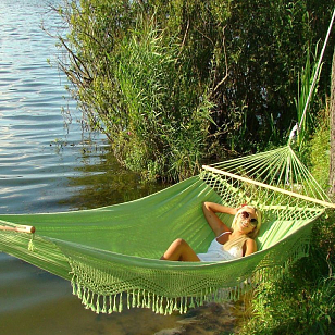 Гамак двухместный Lite Tulip зеленый для отдыха за городом Гамак двухместный Lite Tulip зеленый для хобби и пикника