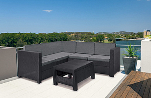Лаунж зона Keter Provence set графит для дачи Лаунж зона Keter Provence set графит, садовая мебель