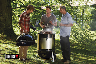 Угольный гриль - коптильня Weber Smokey Mountain Cooker, 57 см, черный для приготовления пищи Угольный гриль - коптильня Weber Smokey Mountain Cooker, 57 см, черный для сада
