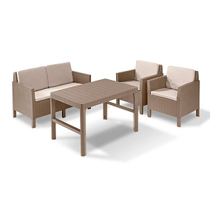 Лаунж зона Keter Orlando Lyon капучино для дачи Лаунж зона Keter Orlando Lyon капучино, садовая мебель