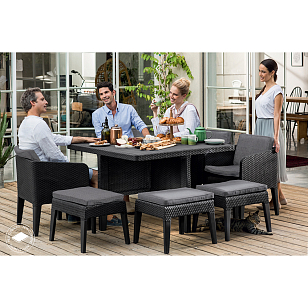 Обеденная группа Keter Columbia 9 set графит для дачи Обеденная группа Keter Columbia 9 set графит, садовая мебель