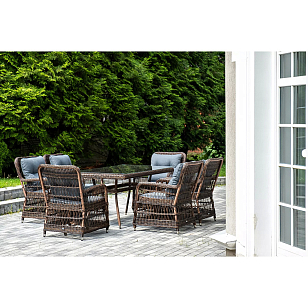 Обеденная группа 4SIS Цесена Цвет: коричневый для дачи Обеденная группа 4SIS Цесена Цвет: коричневый, садовая мебель