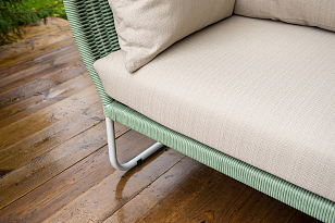 Лаунж-зона 4SIS Фиджи 5-местная, каркас светло-серый, роуп зеленый для дачи Лаунж-зона 4SIS Фиджи 5-местная, каркас светло-серый, роуп зеленый, садовая мебель