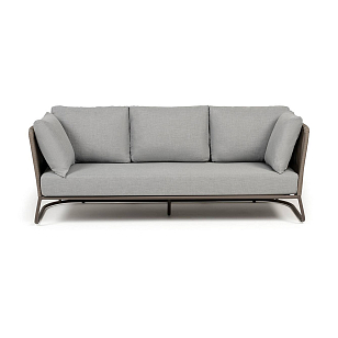 Диван 4SIS Багамы 3-местный, каркас бежево-серый муар, роуп серо-коричневый, ткань светло-серая для дачи Диван 4SIS Багамы 3-местный, каркас бежево-серый муар, роуп серо-коричневый, ткань светло-серая, садовая мебель