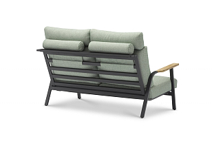 Диван двухместный с подушками Brafritid Malmo антрацит, мята для дачи Диван двухместный с подушками Brafritid Malmo антрацит, мята, садовая мебель
