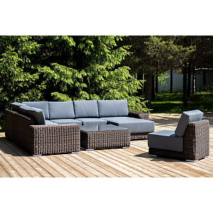 Модуль диванный прямой 4SIS Капри, цвет коричневый для дачи Модуль диванный прямой 4SIS Капри, цвет коричневый, садовая мебель